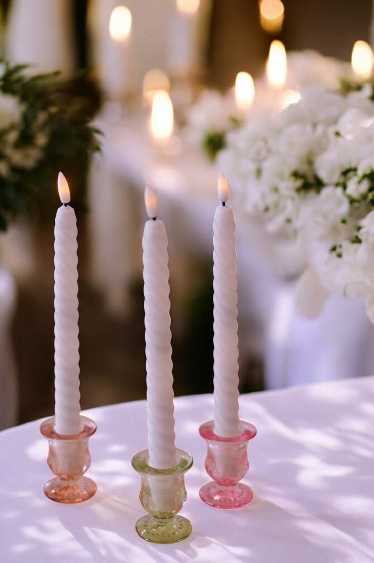 Pastel Glow Taper Set of 3
